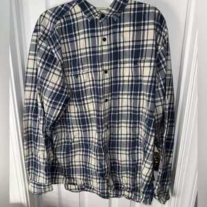 Blue and White Plaid Men's Long Sleeve